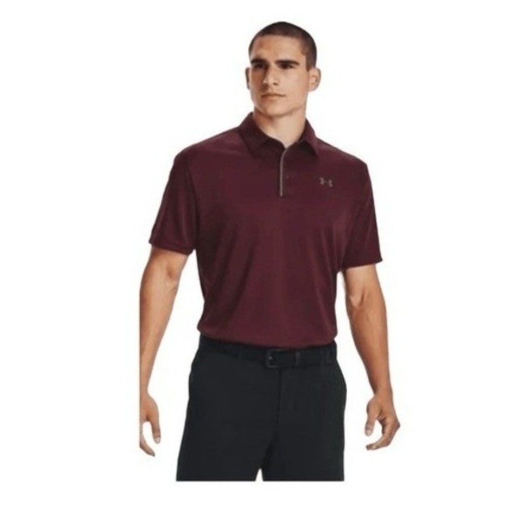 Under Armour The‎ Performance Golf Tech Polo Shirt Maroon Knit Short Sleeve 3X